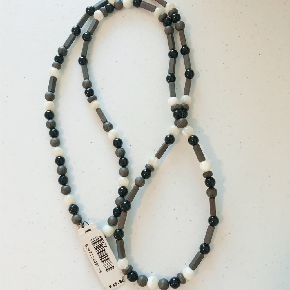 Monet Black and White Beaded Necklace